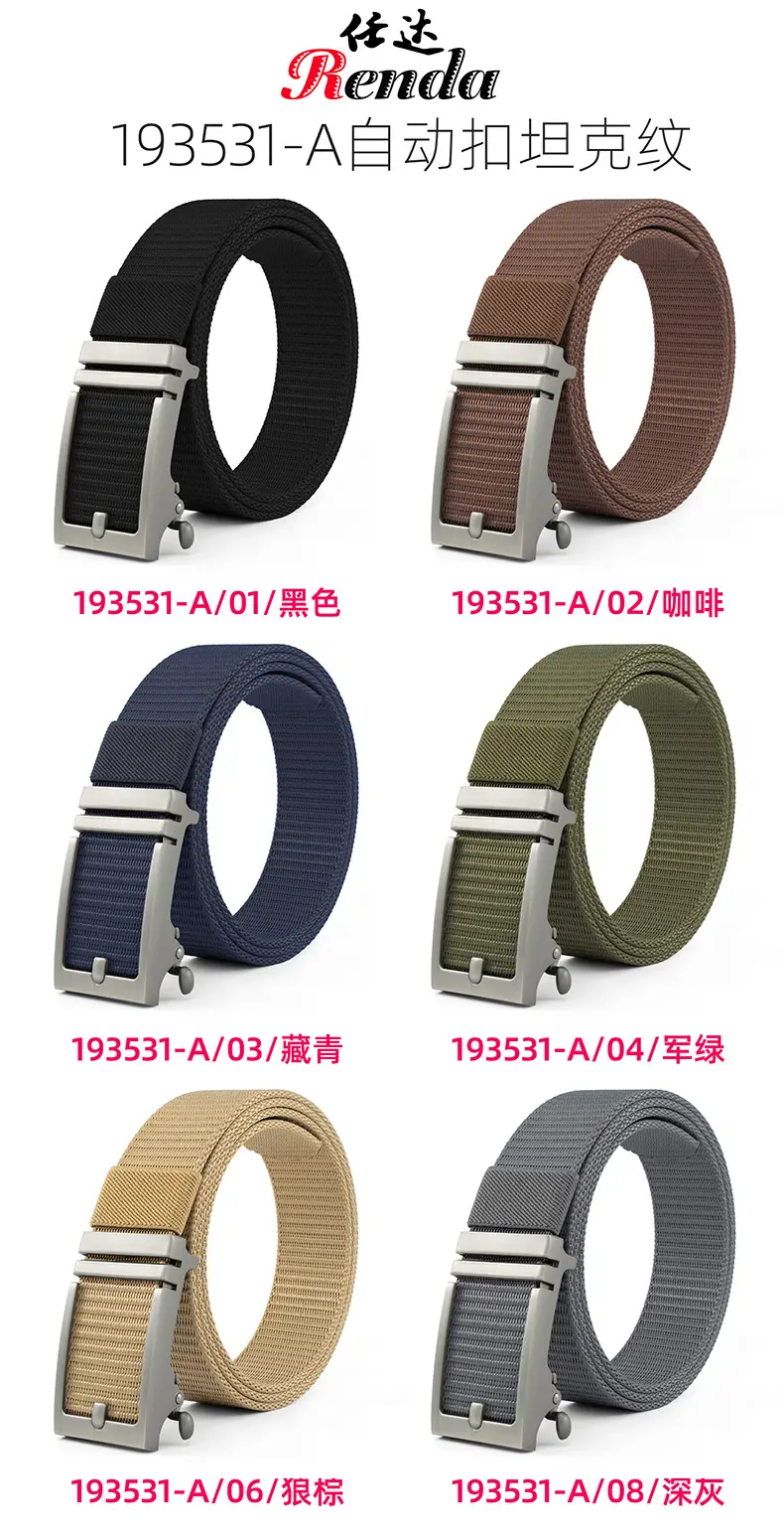 Men's Navy Canvas Belt with Automatic Buckle β feature 9