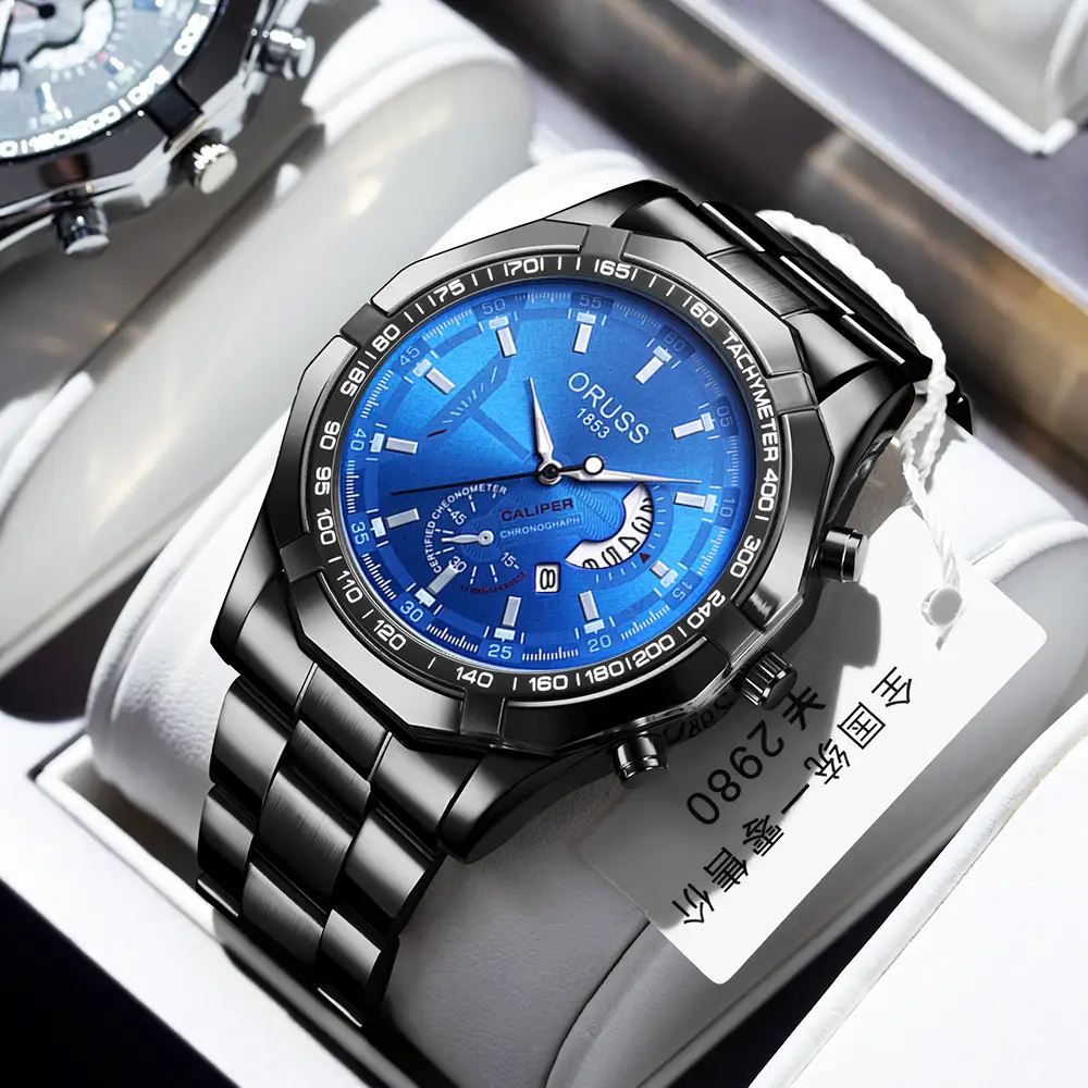 A generation of automatic movement watch men's calendar waterproof luminous non-mechanical watch large dial cross-border new