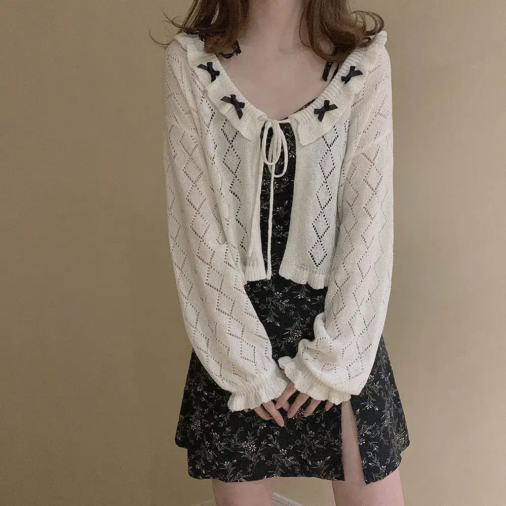 2025 Summer Knitted Hollow Lace-Up Tt Shirt for Women — feature 9