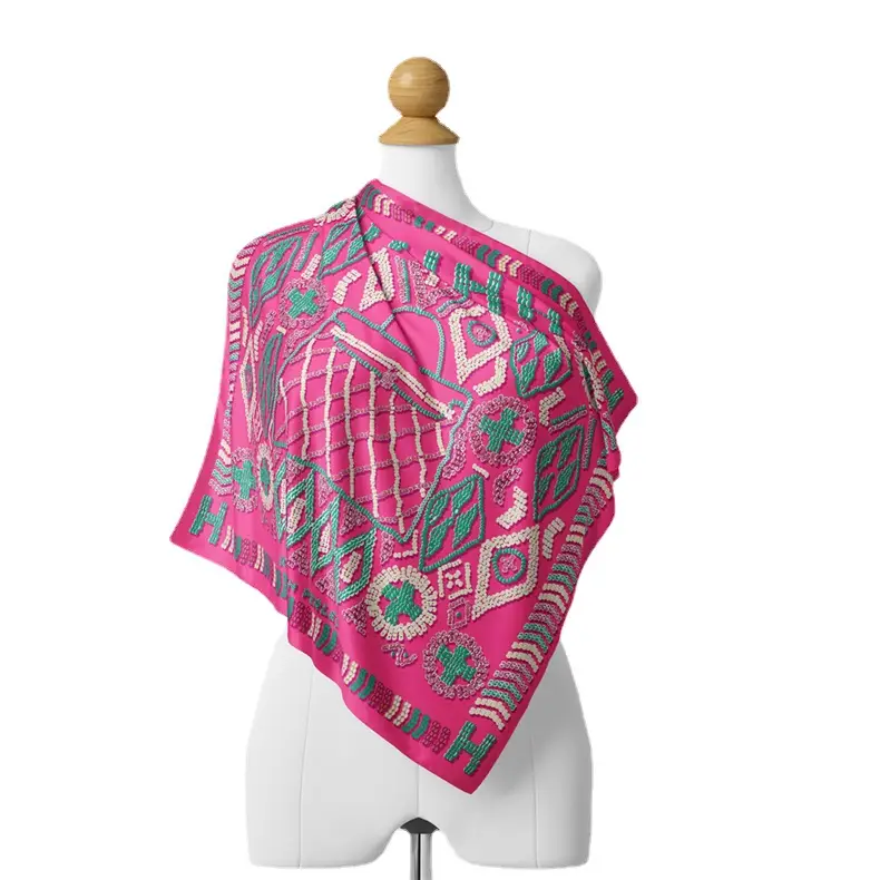 New Twill Silk Square Scarf Women's Decorative Hair Belt Malay Indonesian Headscarf Wrap Scarf Wholesale