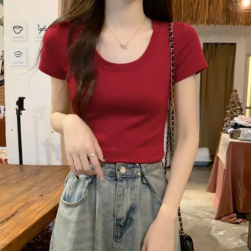 Women Summer Cotton Striped Top & Waistband Set