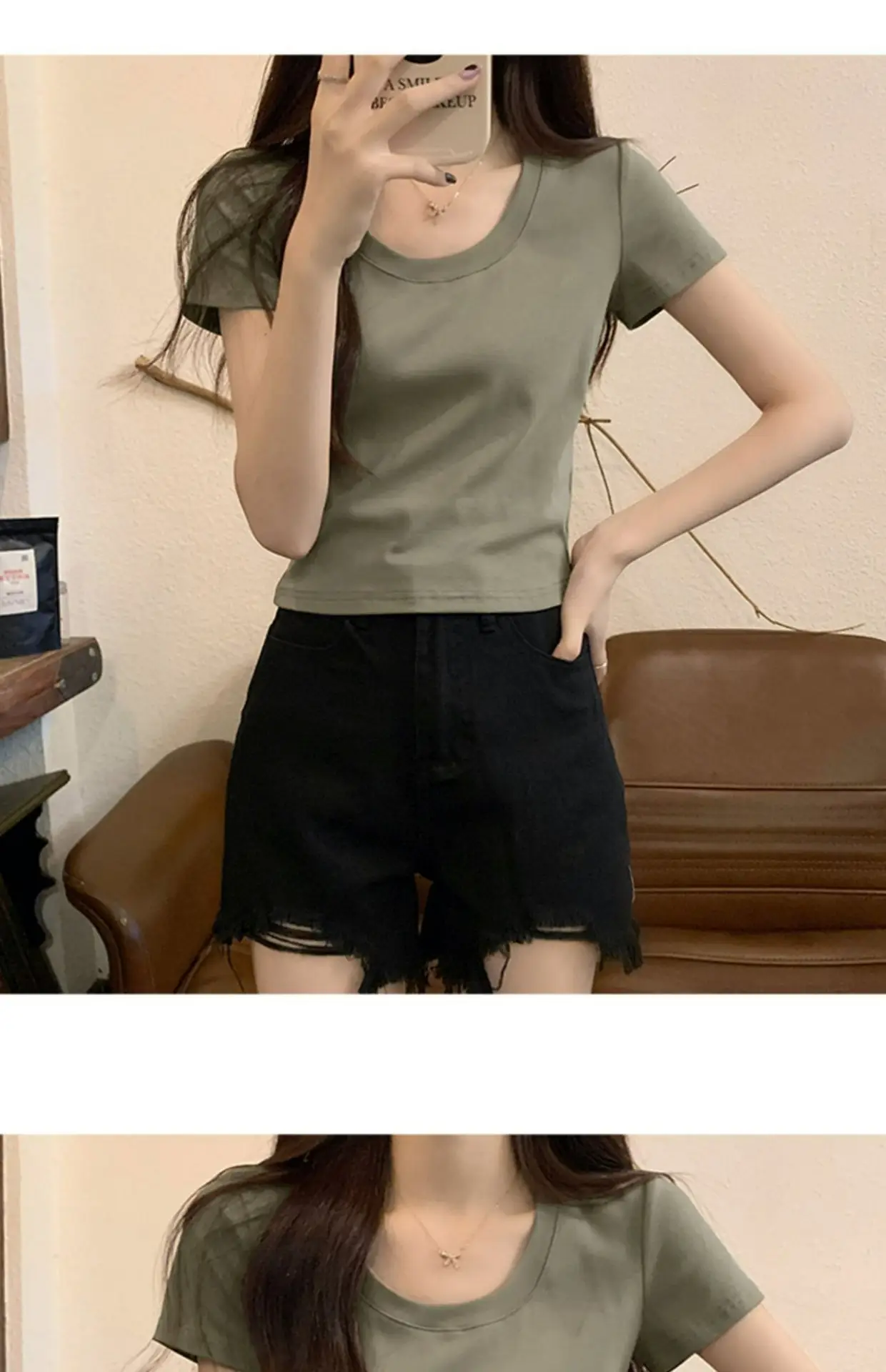 Women Summer Cotton Striped Top & Waistband Set — feature 14