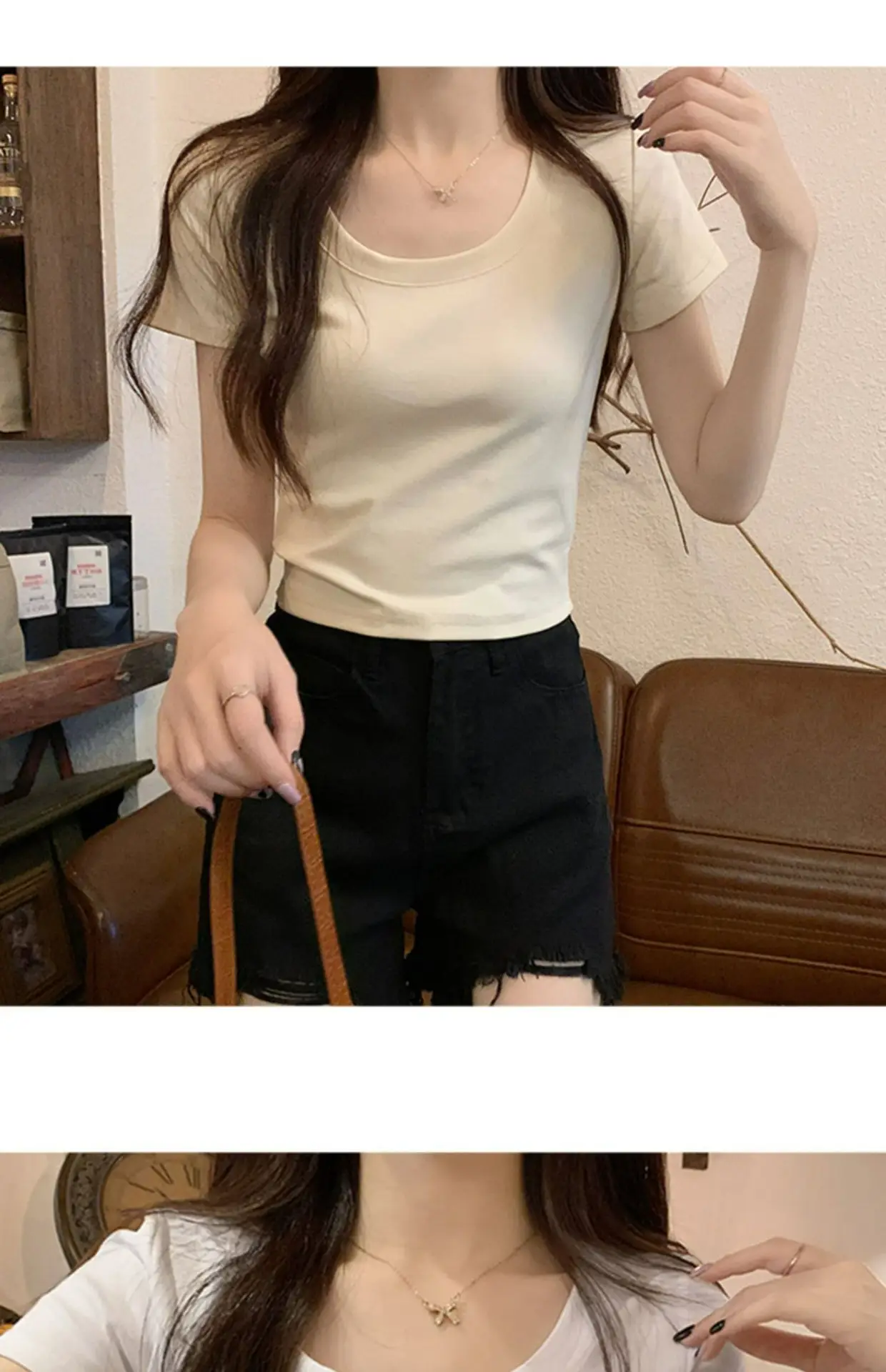 Women Summer Cotton Striped Top & Waistband Set — feature 18