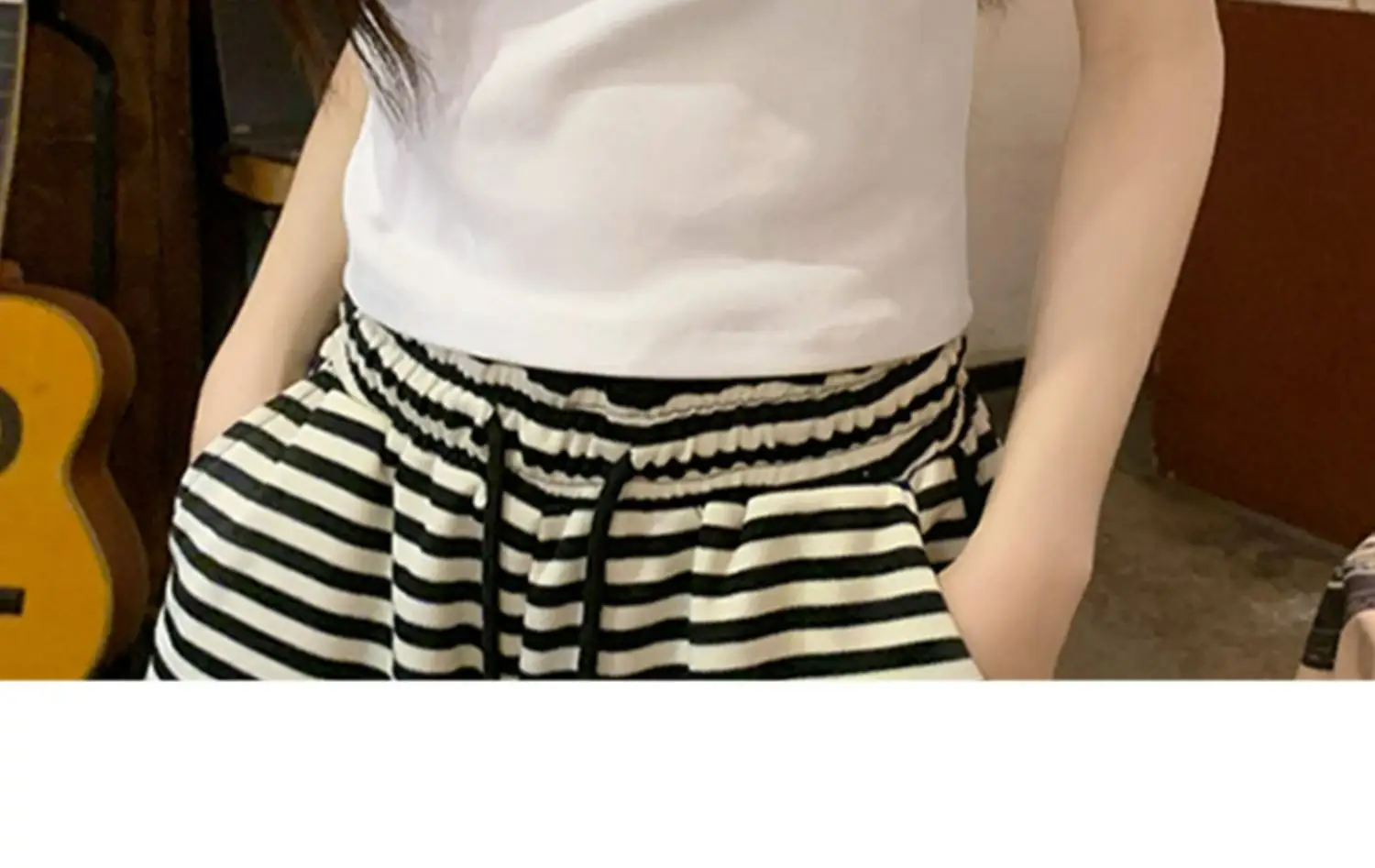 Women Summer Cotton Striped Top & Waistband Set — feature 20