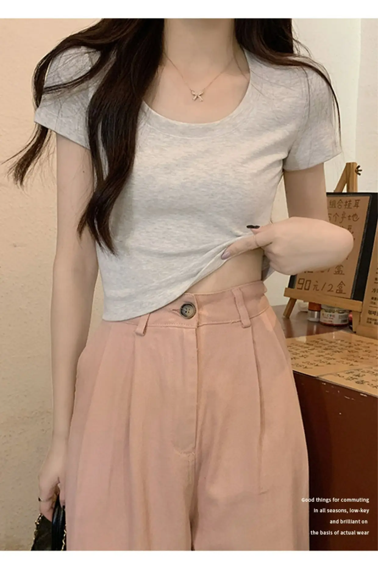 Women Summer Cotton Striped Top & Waistband Set — feature 8