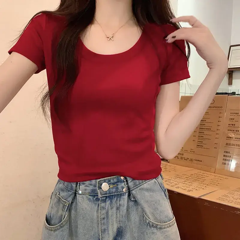 Women Summer Cotton Striped Top & Waistband Set
