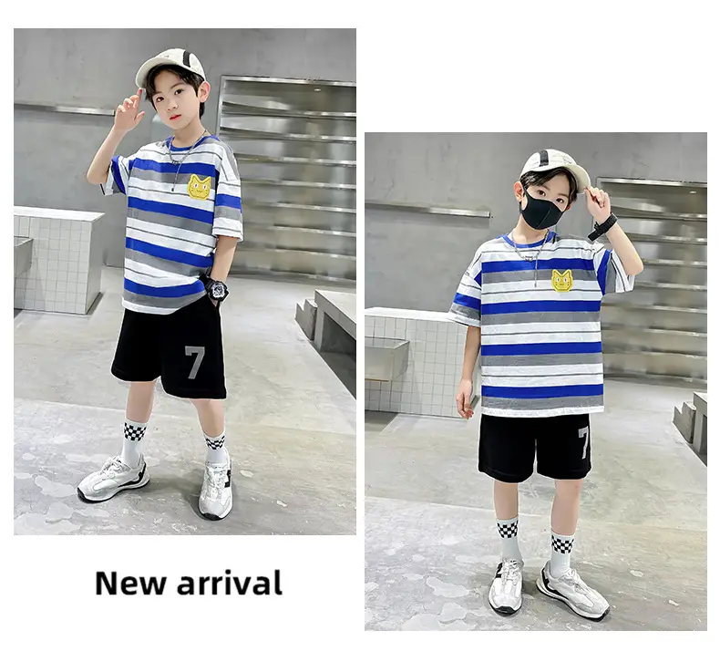 Kids Black Elephant Print T-Shirt Summer 2024 Medium Large — feature 12