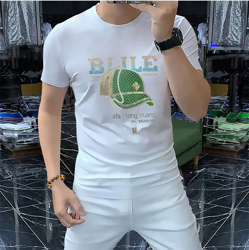 Men Red Blue Graphic T-Shirt Short Sleeve Summer — feature 13