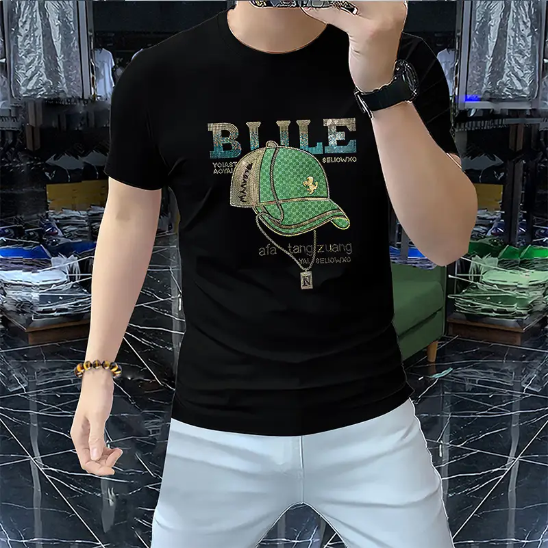 Men Red Blue Graphic T-Shirt Short Sleeve Summer — feature 16