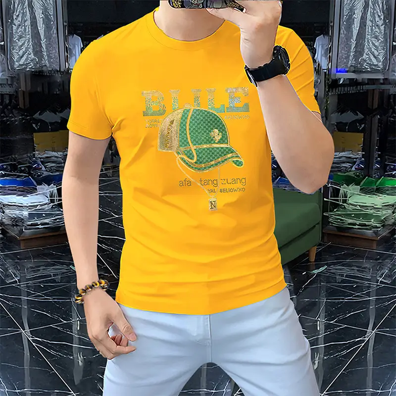 Men Red Blue Graphic T-Shirt Short Sleeve Summer — feature 18