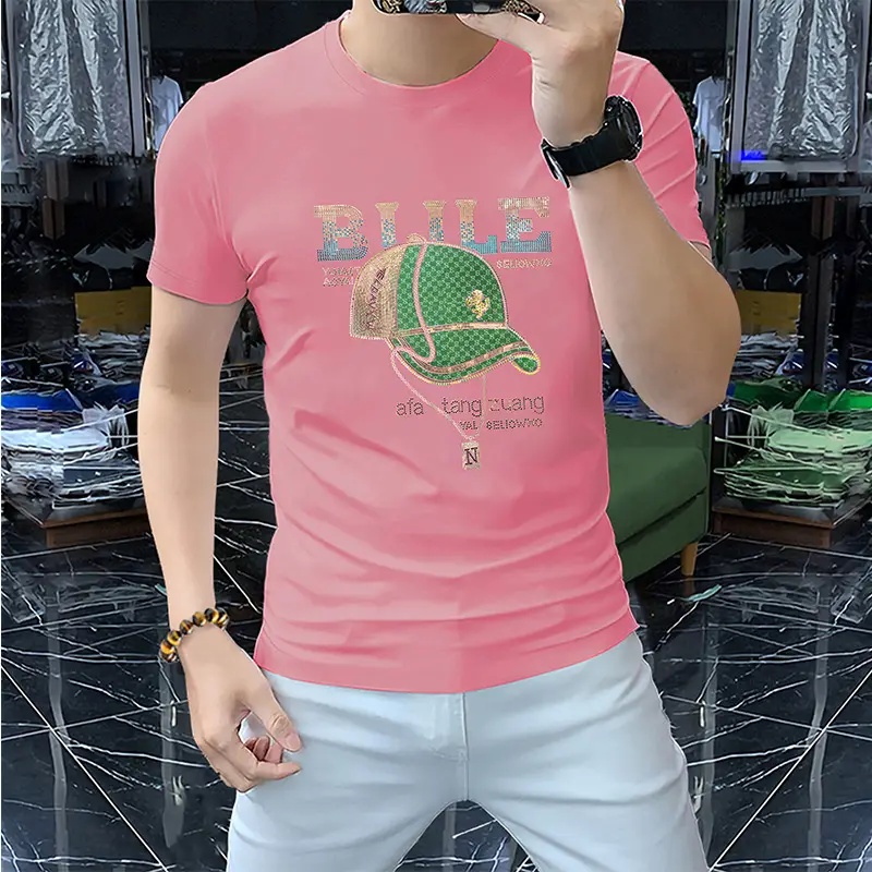 Men Red Blue Graphic T-Shirt Short Sleeve Summer — feature 19