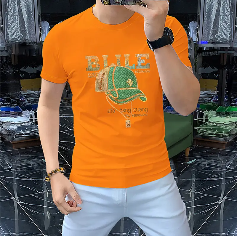 Men Red Blue Graphic T-Shirt Short Sleeve Summer — feature 20