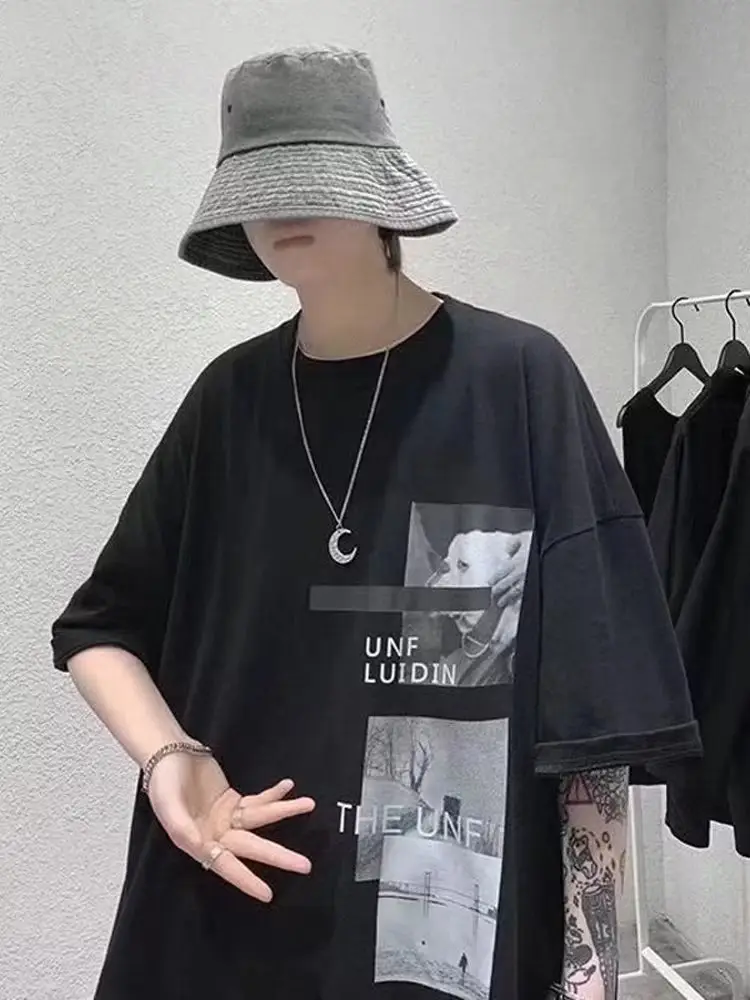 Harajuku T-Shirt Black Loose Fit Summer Men — feature 12