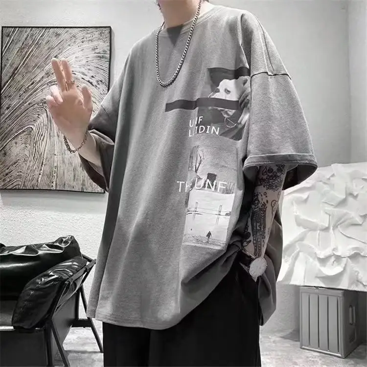 Harajuku T-Shirt Black Loose Fit Summer Men — feature 2