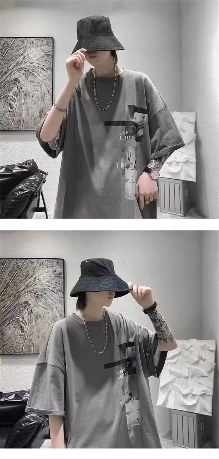 Harajuku T-Shirt Black Loose Fit Summer Men — feature 5