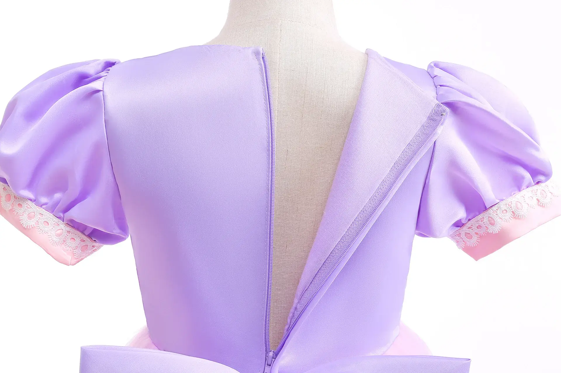 Purple Crystal Rapunzel Dress Mesh Bow Gown — feature 14