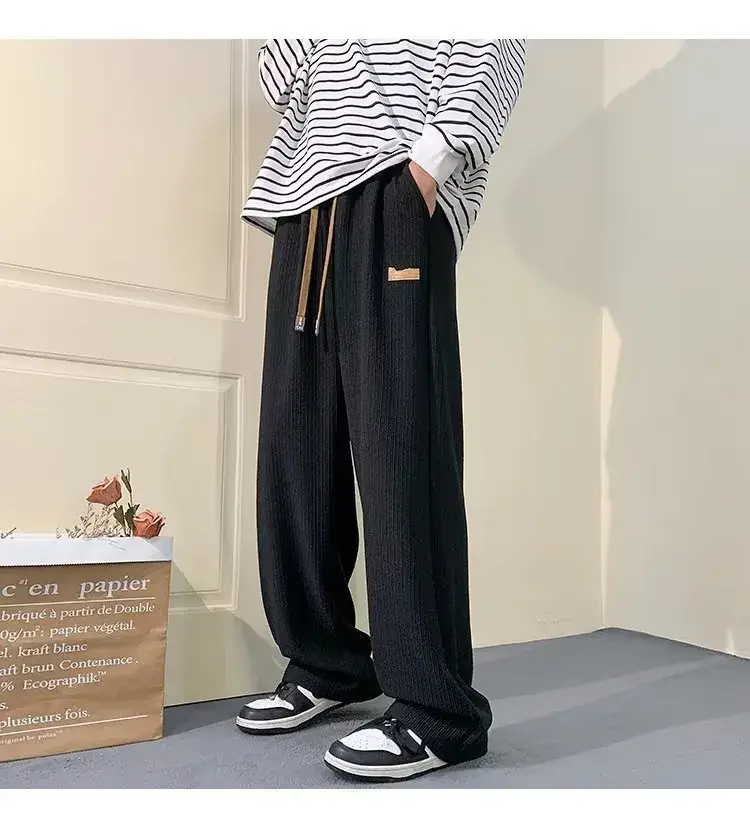 Men's Green Ice Silk Wide Leg Pants 2023 — feature 10