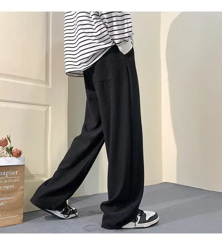 Men's Green Ice Silk Wide Leg Pants 2023 — feature 11