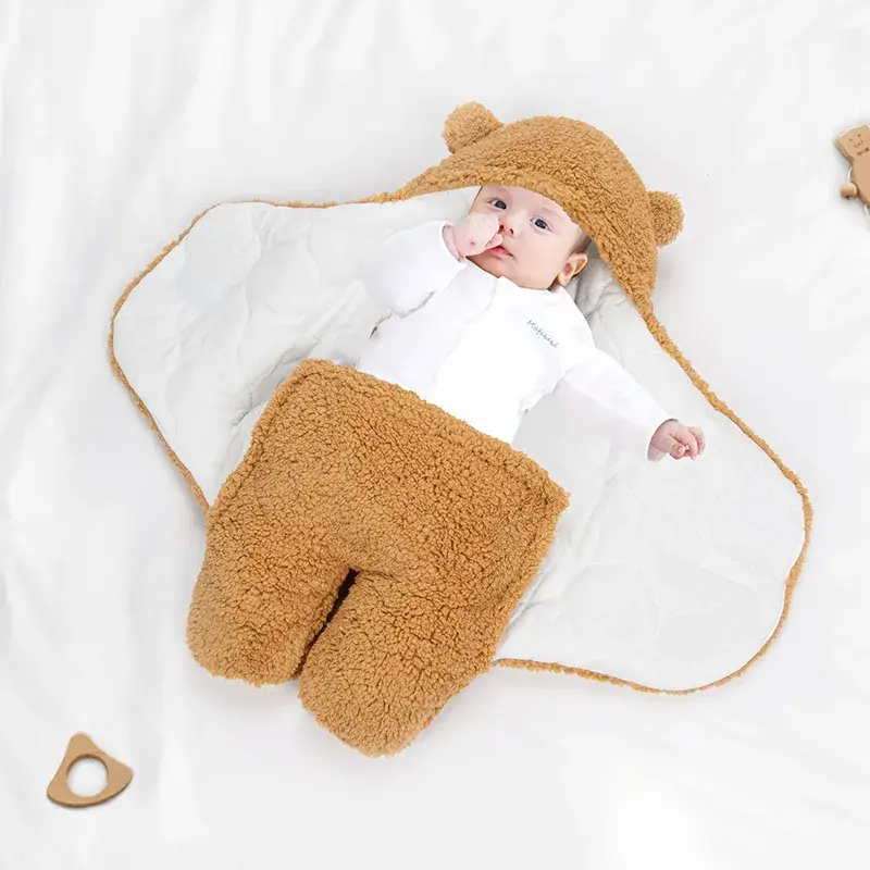 Baby Sleeping Bag White Soft Swaddle Universal Winter Autumn - Image 8