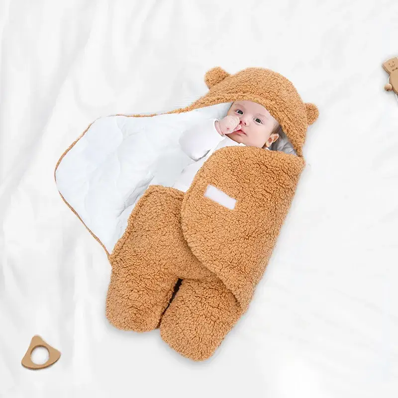 Baby Sleeping Bag White Soft Swaddle Universal Winter Autumn - Image 9