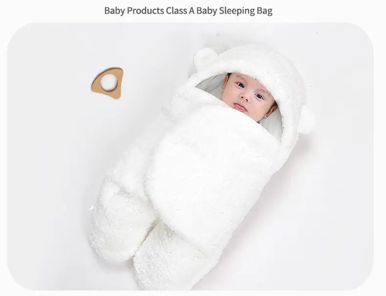 Baby Sleeping Bag White Soft Swaddle Universal Winter Autumn — feature 11