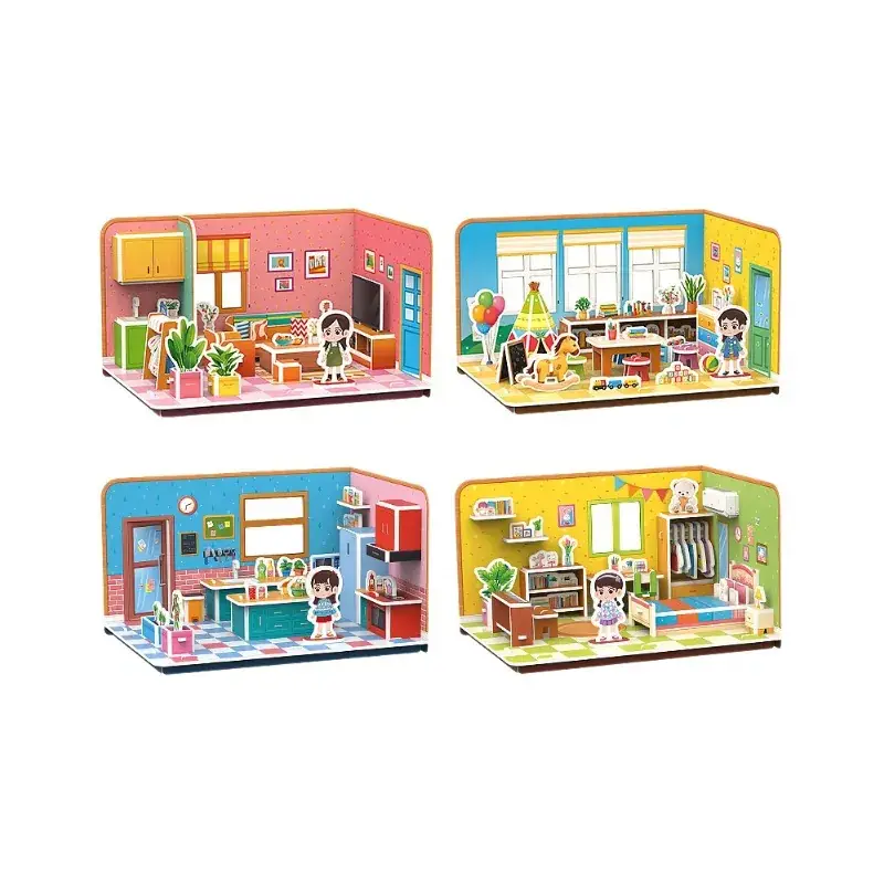 3D Cardboard Toy House for Girls 23x13cm - Image 15