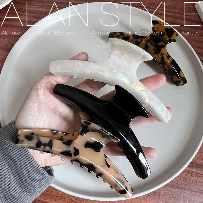 Oversize Japanese Korean French Acetic Acid Hair Grip Clips Shark Clip - Image 8