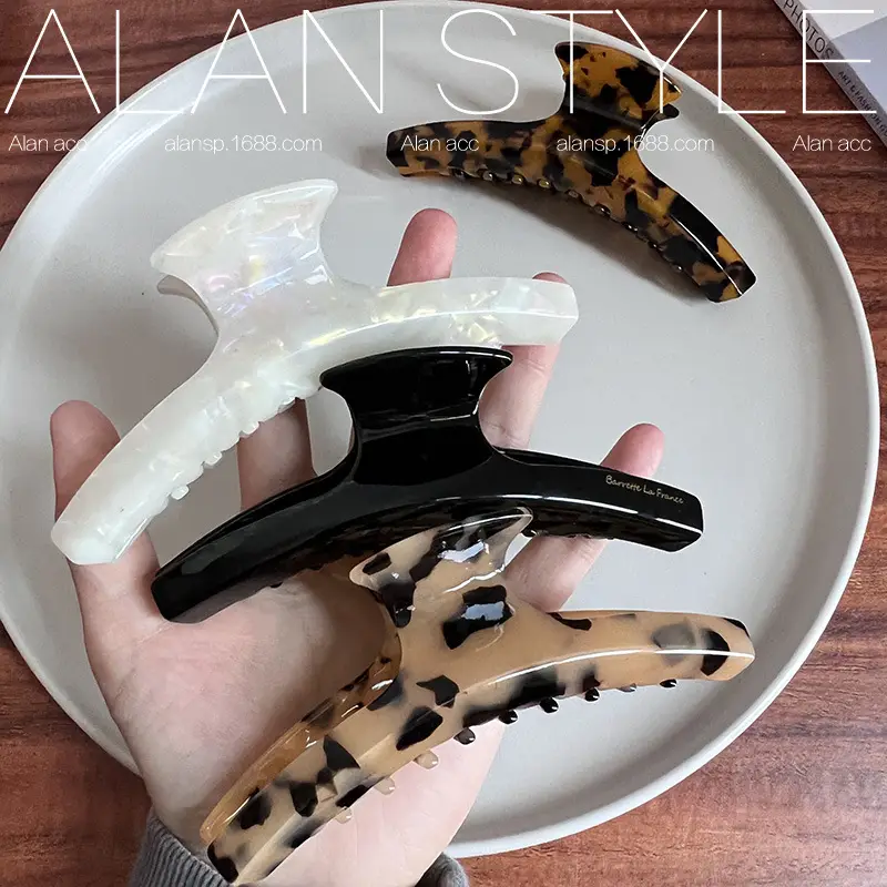 Oversize Japanese Korean French Acetic Acid Hair Grip Clips Shark Clip — feature 10