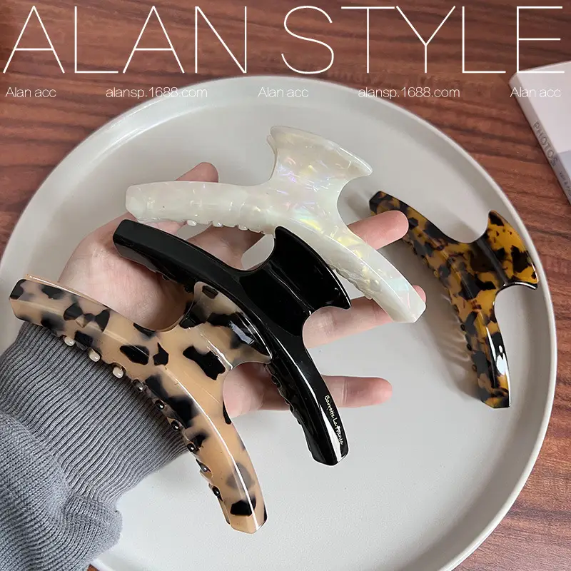 Oversize Japanese Korean French Acetic Acid Hair Grip Clips Shark Clip — feature 11
