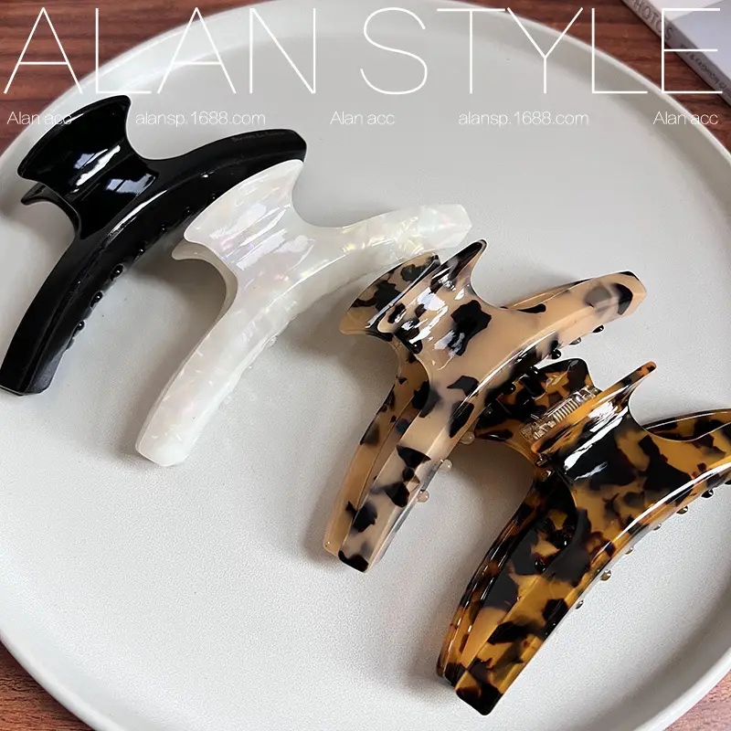 Oversize Japanese Korean French Acetic Acid Hair Grip Clips Shark Clip — feature 3