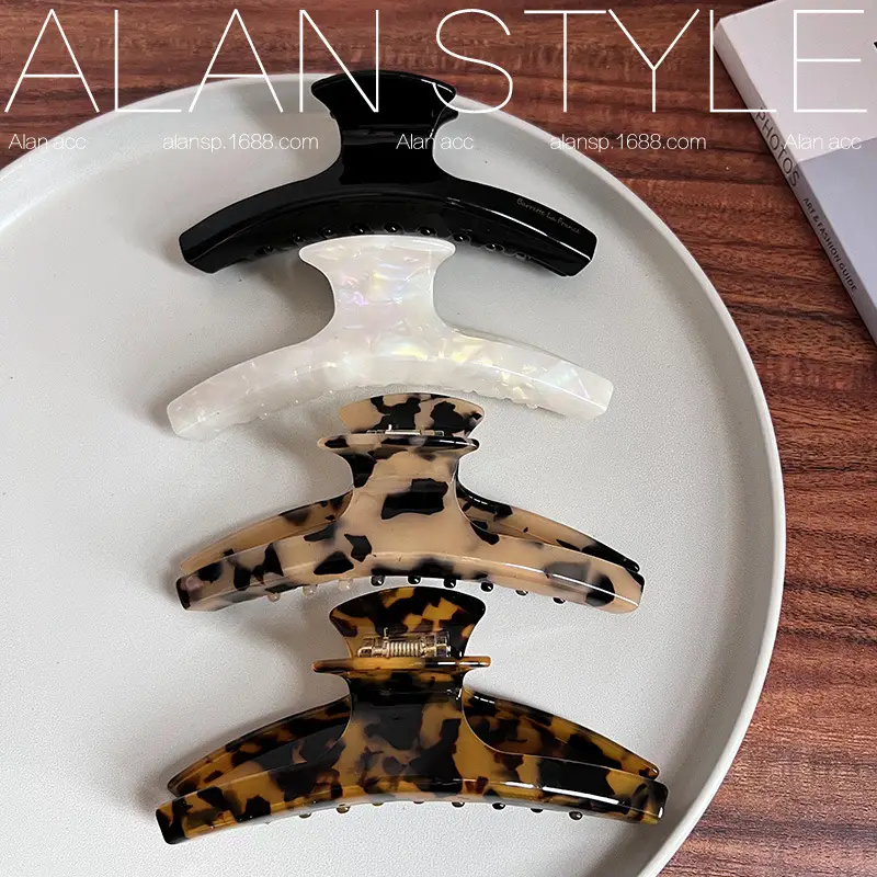 Oversize Japanese Korean French Acetic Acid Hair Grip Clips Shark Clip — feature 4