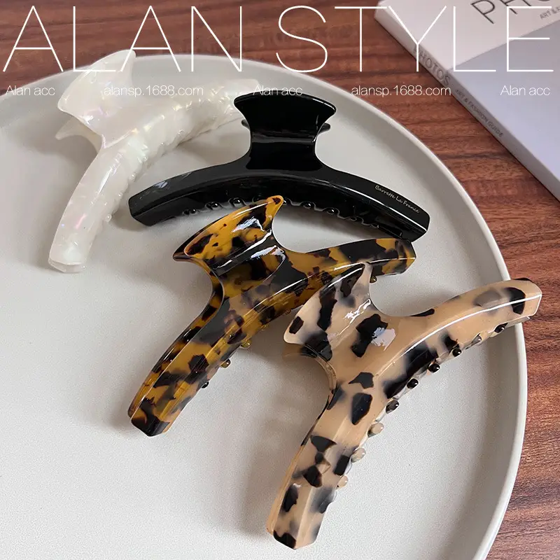 Oversize Japanese Korean French Acetic Acid Hair Grip Clips Shark Clip — feature 9