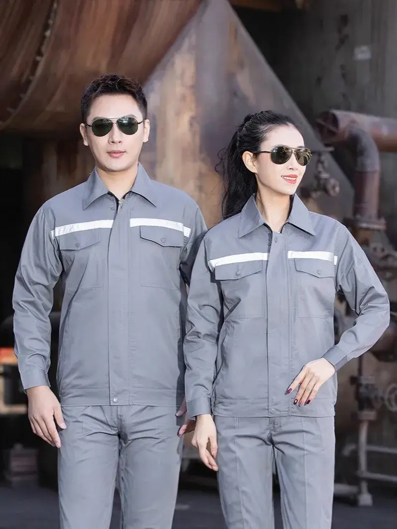 Green Long Sleeve Work Suit for Men & Women Road Bridge Auto Repair - Image 10