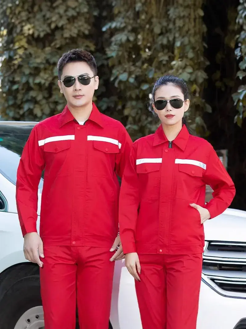 Green Long Sleeve Work Suit for Men & Women Road Bridge Auto Repair - Image 12