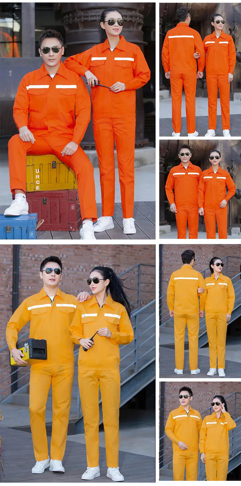 Green Long Sleeve Work Suit for Men & Women Road Bridge Auto Repair — feature 11