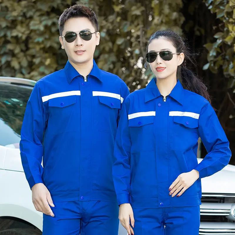 Green Long Sleeve Work Suit for Men & Women Road Bridge Auto Repair — feature 13