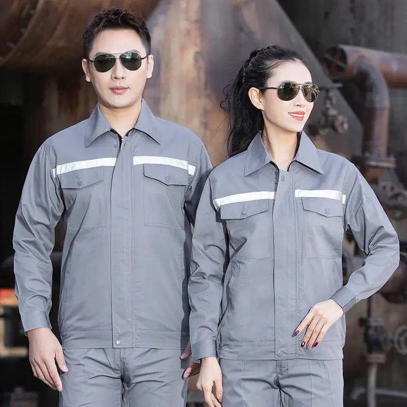 Green Long Sleeve Work Suit for Men & Women Road Bridge Auto Repair — feature 14