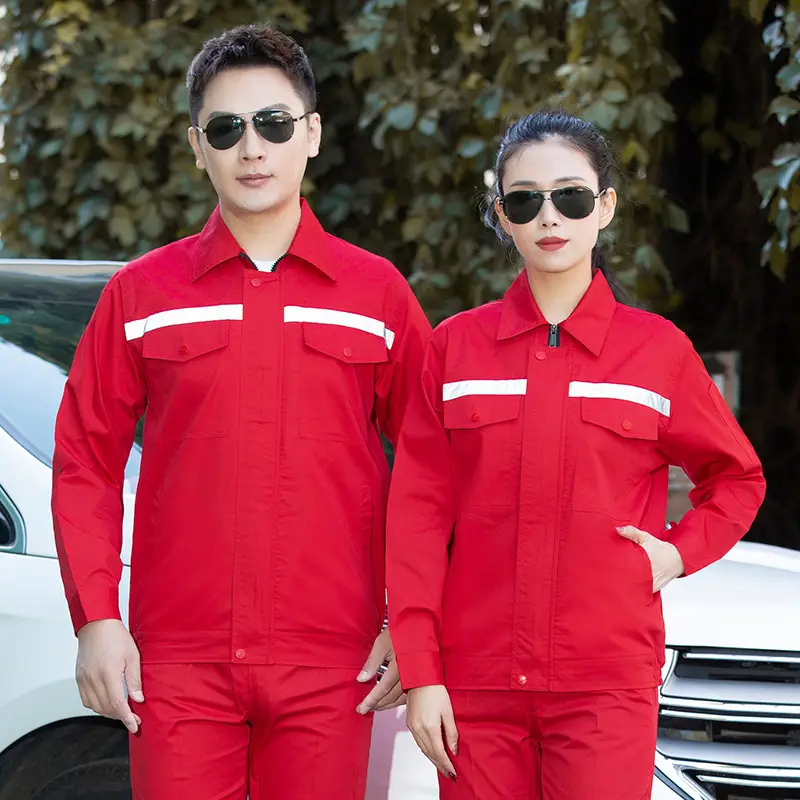 Green Long Sleeve Work Suit for Men & Women Road Bridge Auto Repair — feature 15