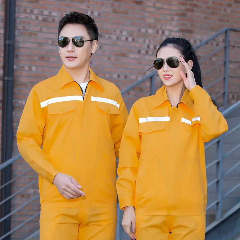 Green Long Sleeve Work Suit for Men & Women Road Bridge Auto Repair — feature 18