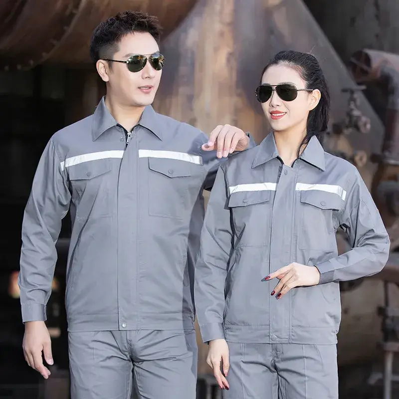 Green Long Sleeve Work Suit for Men & Women Road Bridge Auto Repair - Image 2