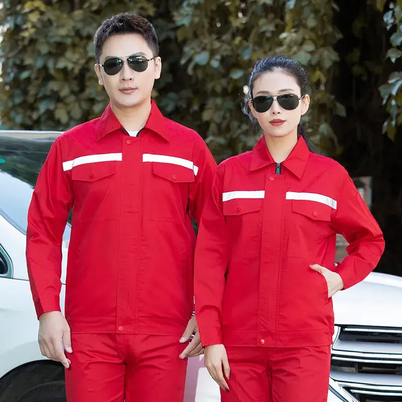 Green Long Sleeve Work Suit for Men & Women Road Bridge Auto Repair - Image 5