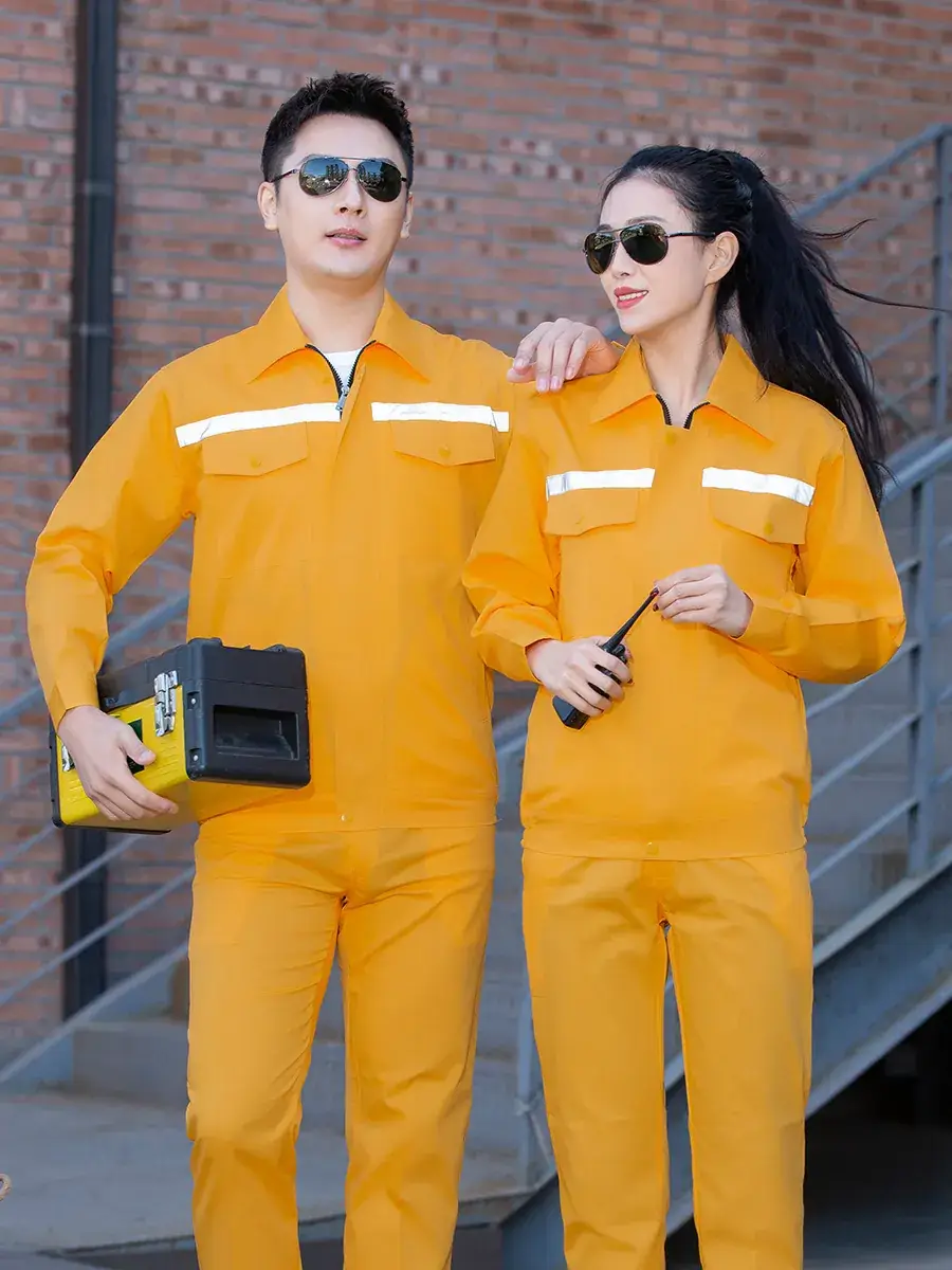 Green Long Sleeve Work Suit for Men & Women Road Bridge Auto Repair - Image 6