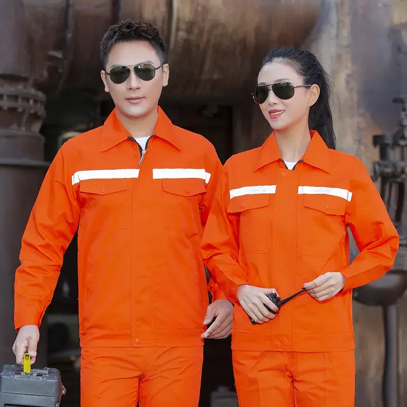Green Long Sleeve Work Suit for Men & Women Road Bridge Auto Repair - Image 7