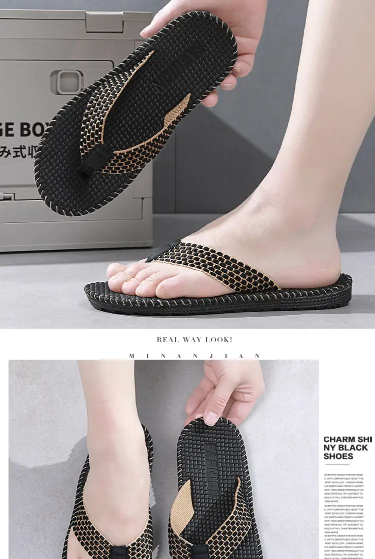 Men's Vietnamese Linen Flip Flops Summer Non-Slip Beach Shoes — feature 11