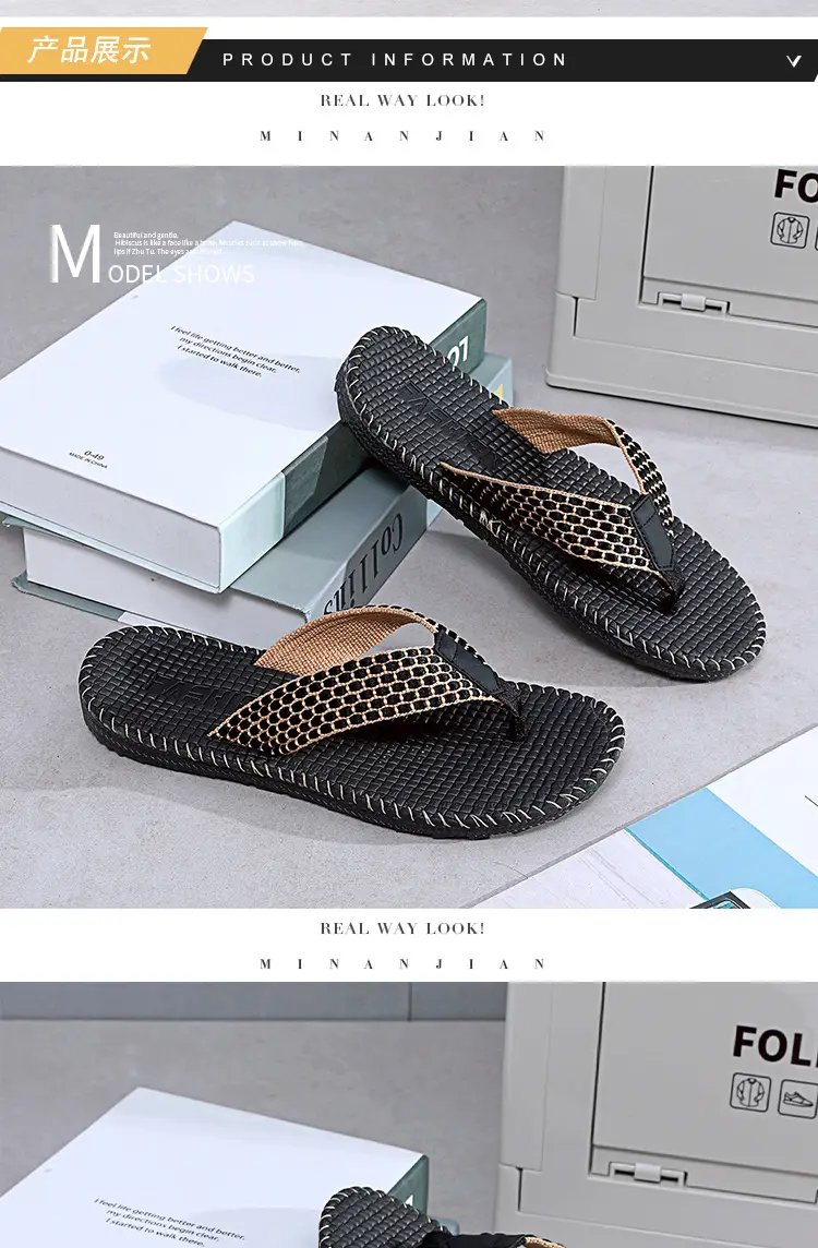Men's Vietnamese Linen Flip Flops Summer Non-Slip Beach Shoes — feature 14