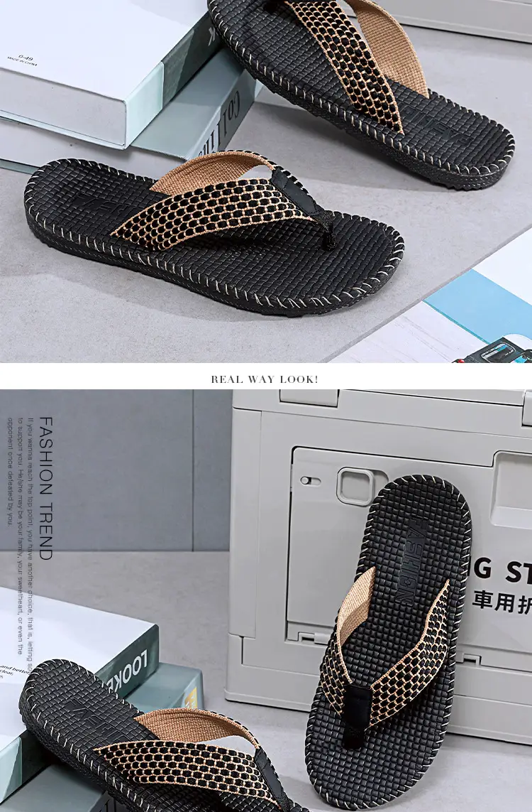 Men's Vietnamese Linen Flip Flops Summer Non-Slip Beach Shoes — feature 15