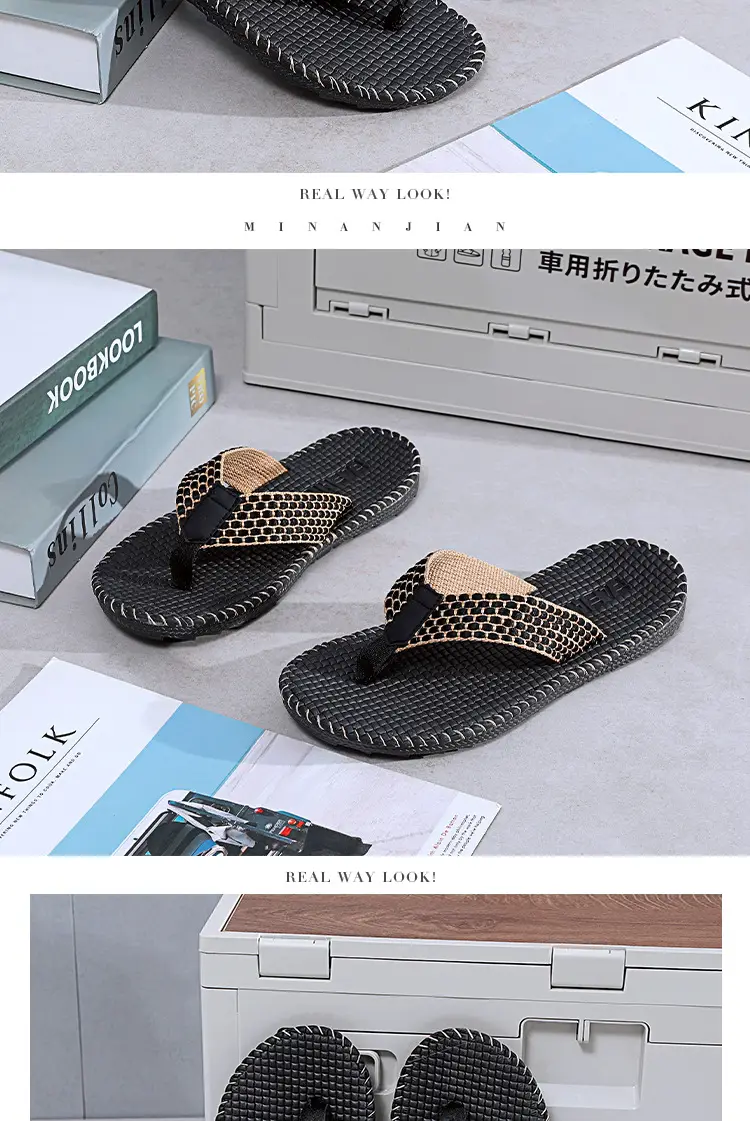 Men's Vietnamese Linen Flip Flops Summer Non-Slip Beach Shoes — feature 16