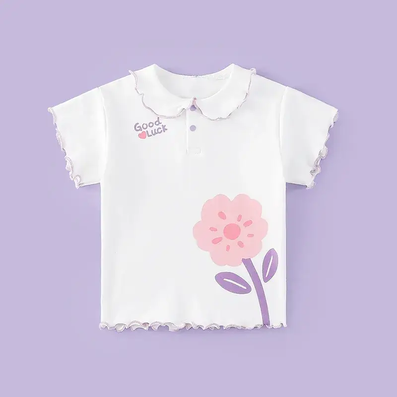 Girls White Collar T-Shirt Summer Wear Small Medium - Image 15