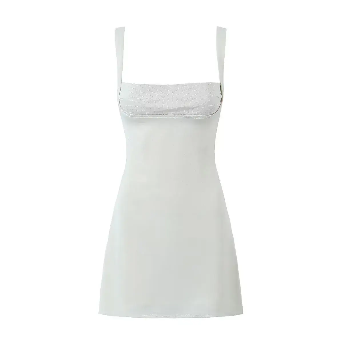Black Slip Skirt Women 2023 Summer Square Collar Slim Fit