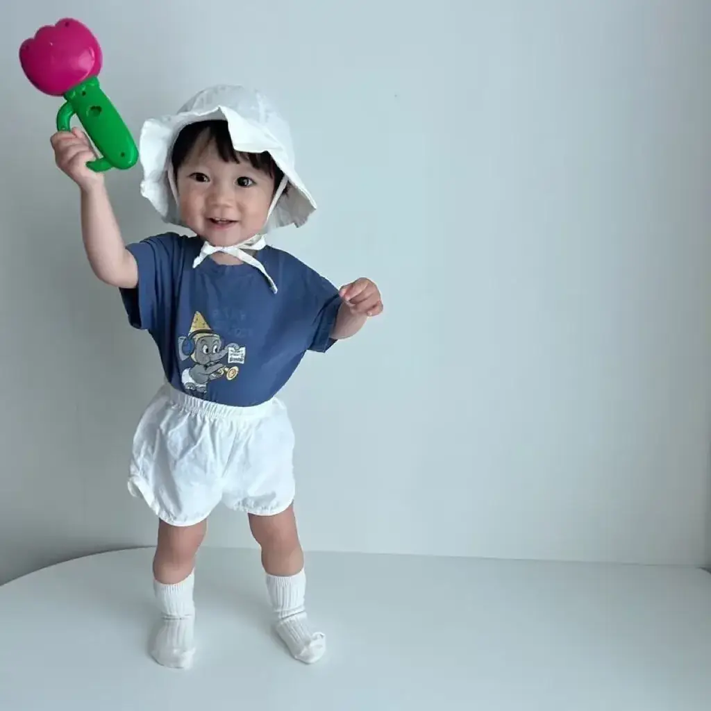 Kids Cartoon T-Shirts White Blue Soft Cotton Summer — feature 11